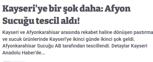 K A Y S E R İ A F Y O N S U C U K