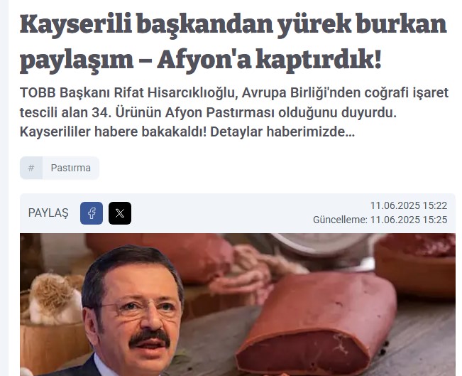 Kayseri Afyon Sucugu