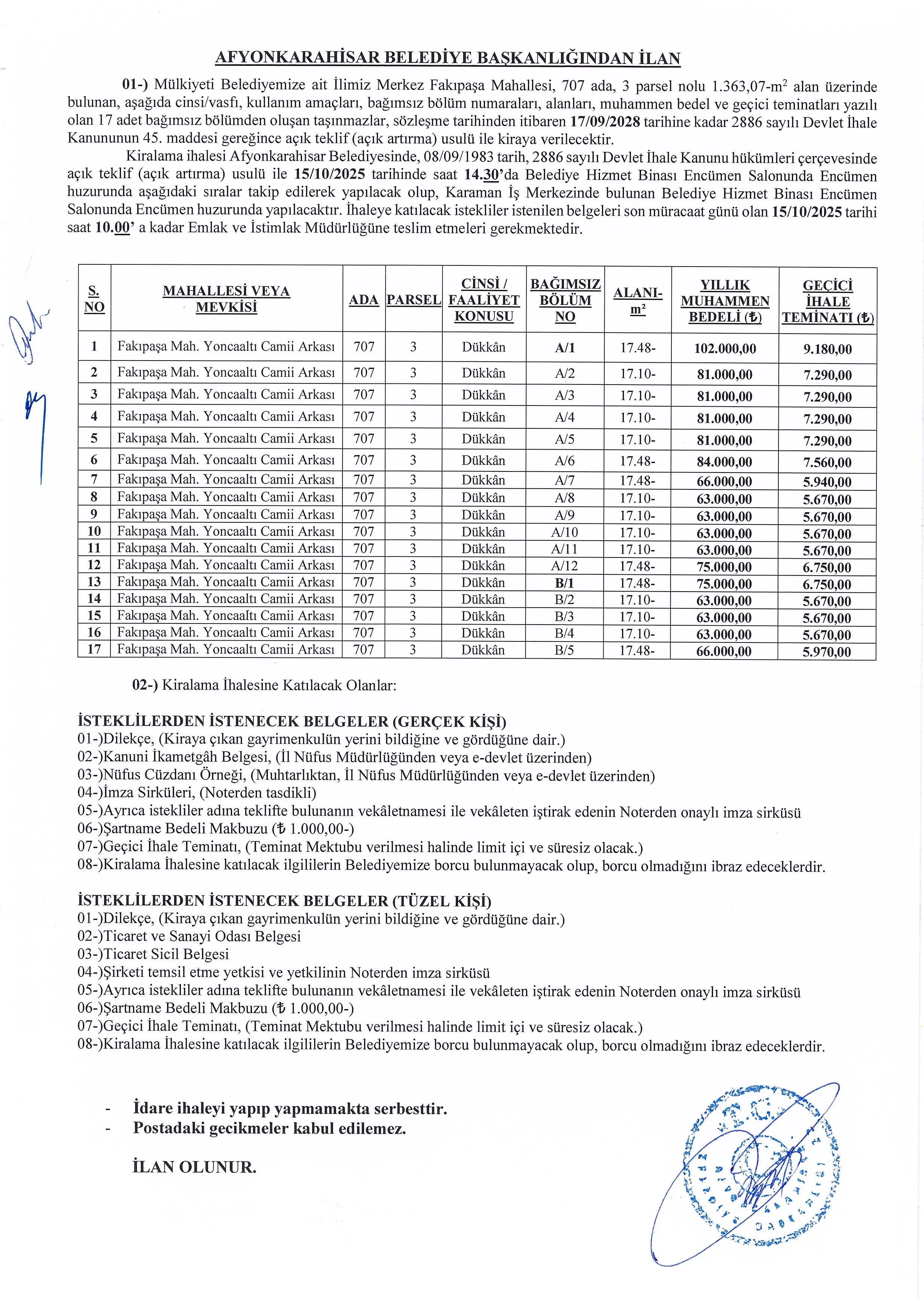 Afyon Belediye Haber Ihale
