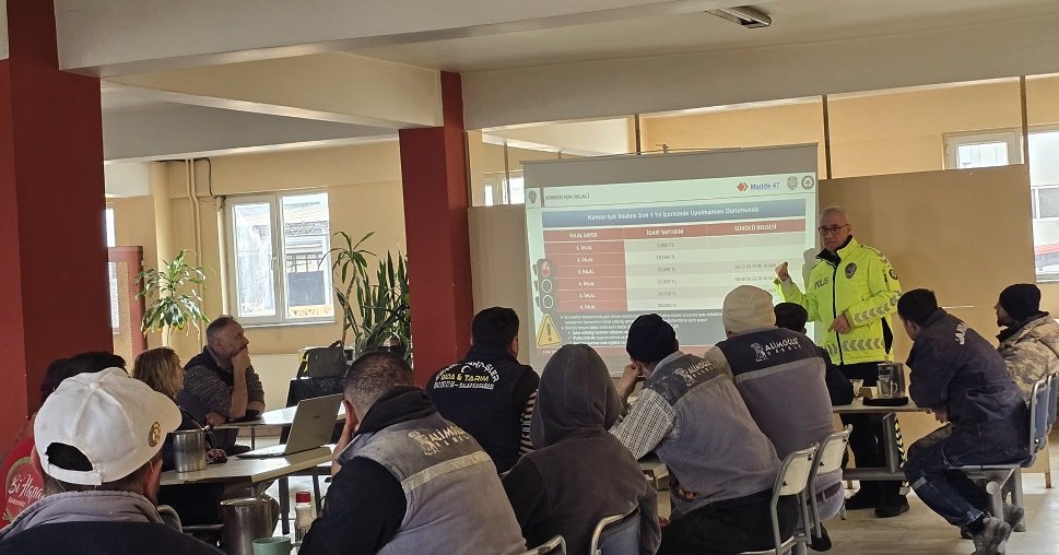 Afyon'da mermer işçilerine trafik eğitimi