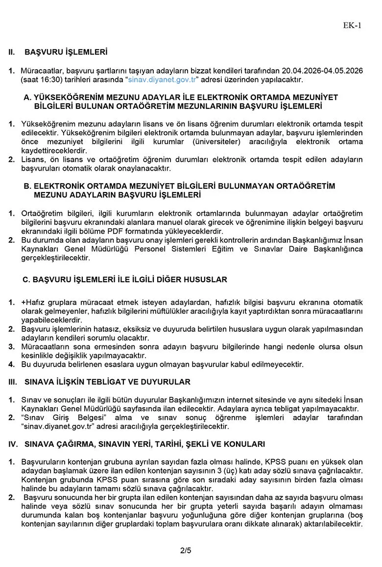 2026 Yili Aday Din Gorevlisi I H K K O Alim Sinavi 2