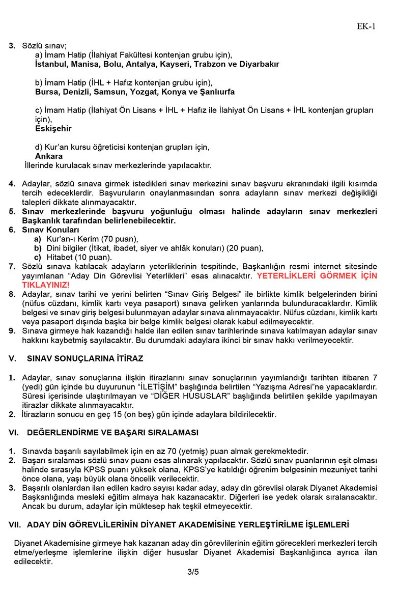 2026 Yili Aday Din Gorevlisi I H K K O Alim Sinavi 3