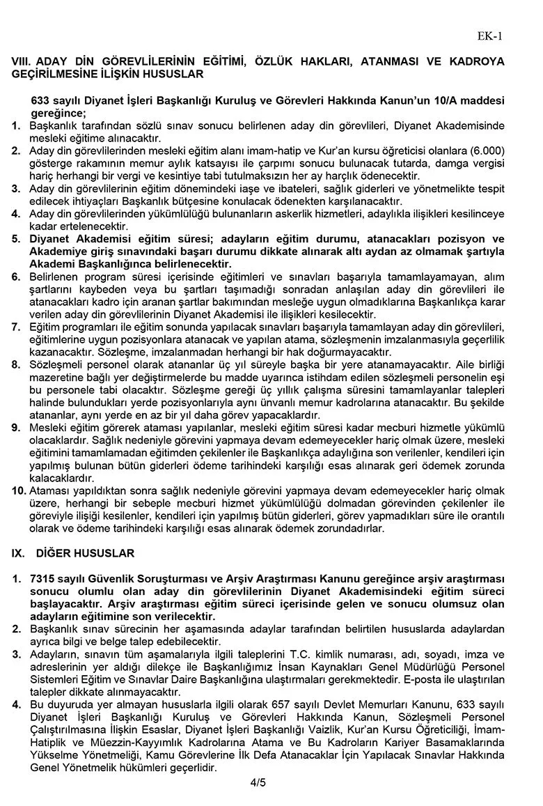 2026 Yili Aday Din Gorevlisi I H K K O Alim Sinavi 4