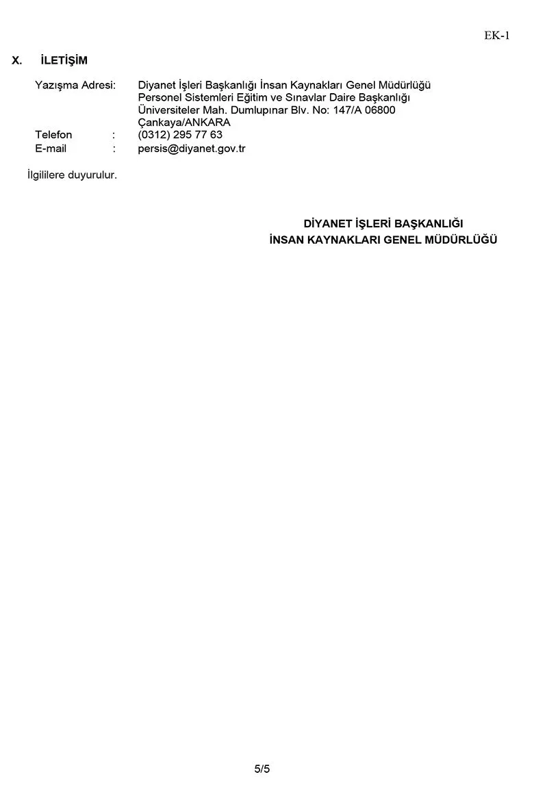 2026 Yili Aday Din Gorevlisi I H K K O Alim Sinavi 5