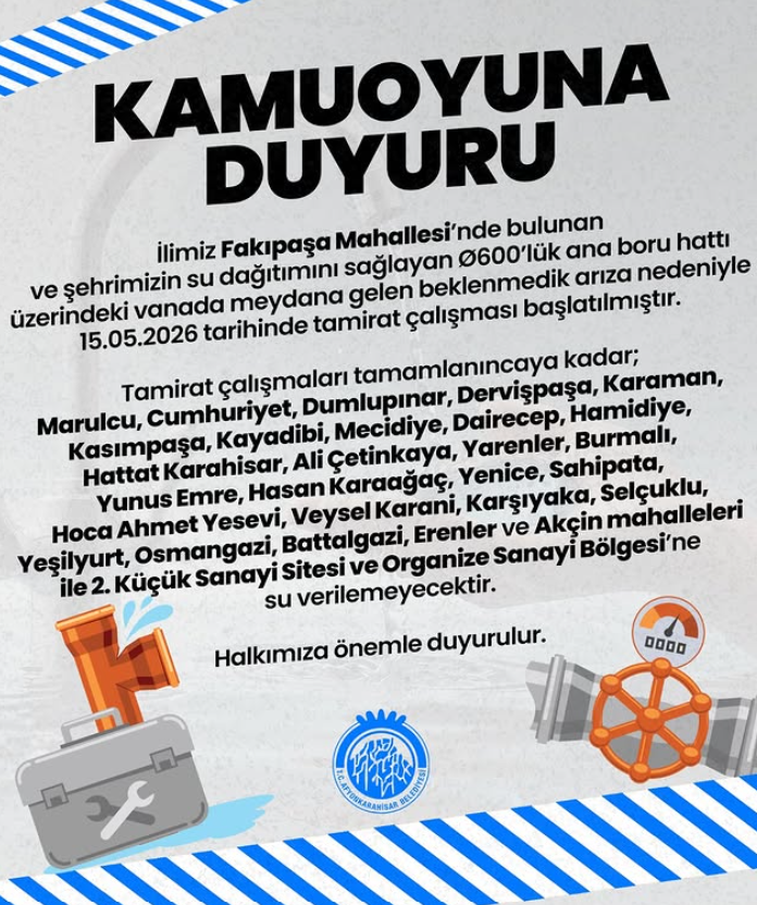 Afyon Su Kesi̇nti̇si̇-1