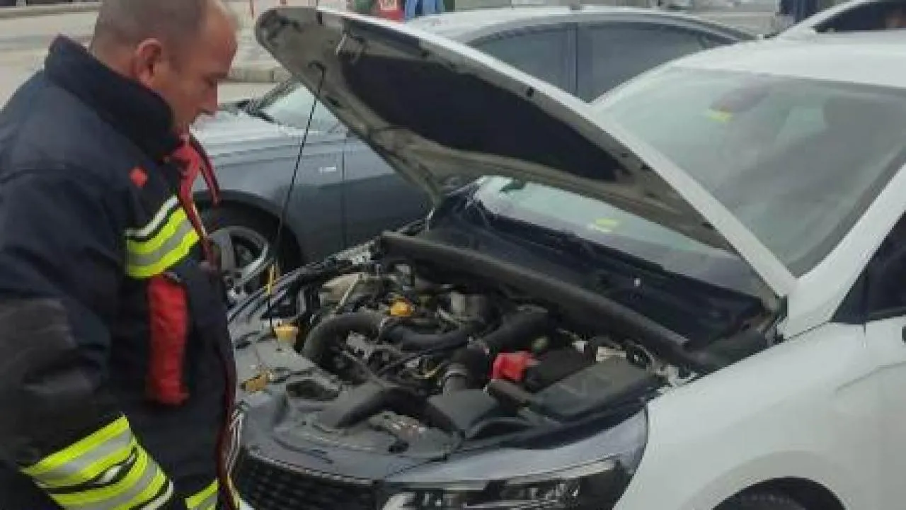 Motor Kaputuna Sıkışan Minik Kedi Kurtarıldı 1