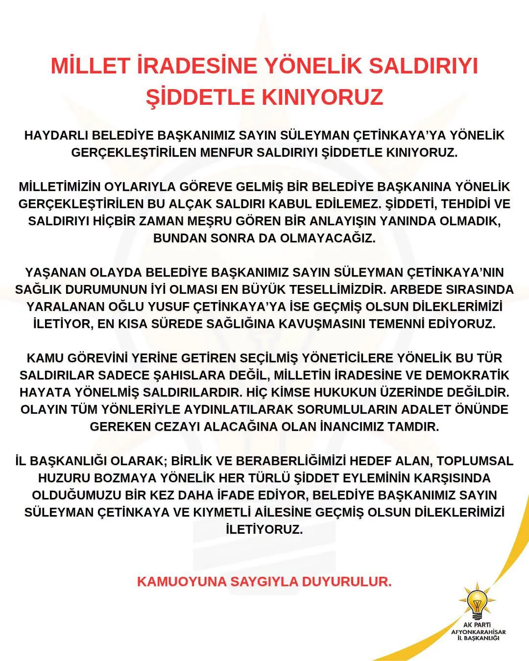 Başkan Çeti̇nkaya’ya Menfur Saldiri1