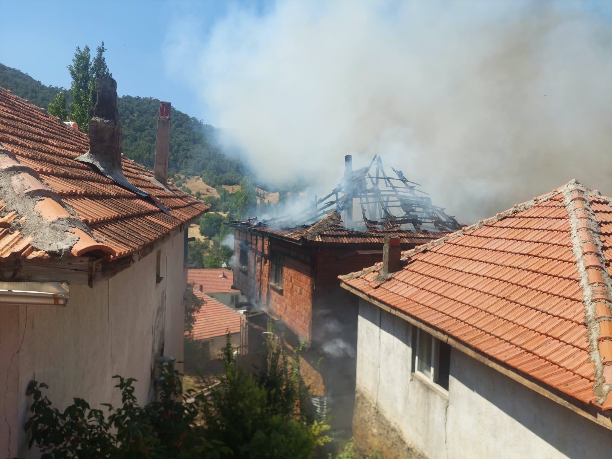 Hocalar Ilçesinde Korkutan Yangın (2)