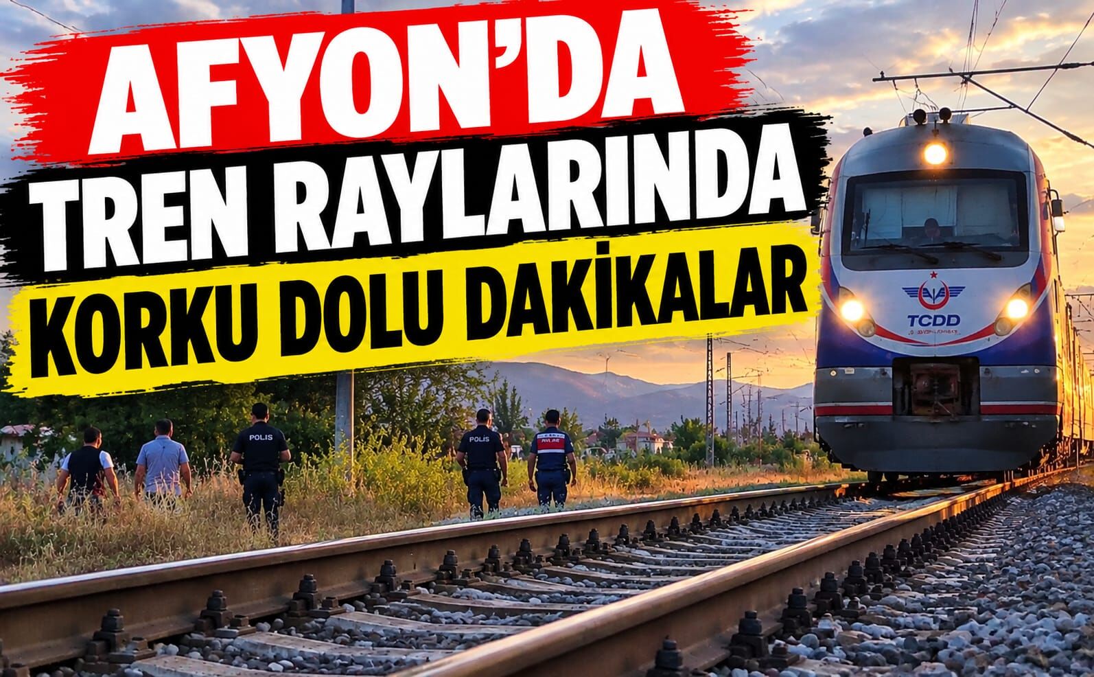 Afyon tren raylarında korku dolu dakikalar
