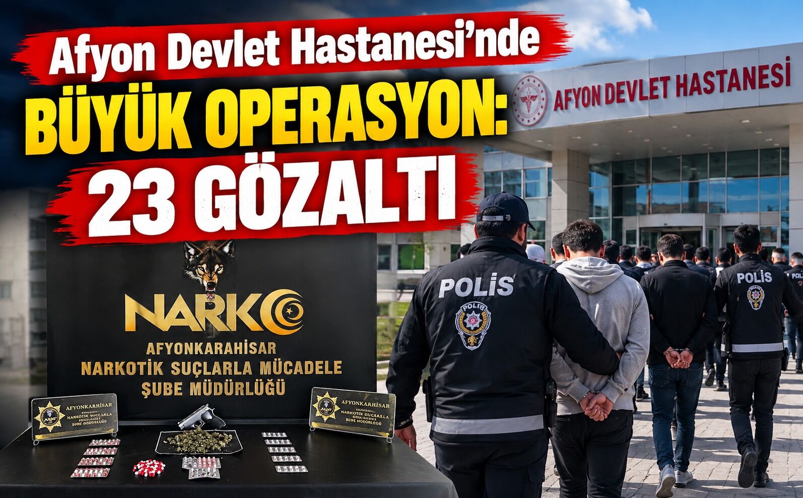Afyon Devlet Hastanesi’nde büyük operasyon: 23 gözaltı
