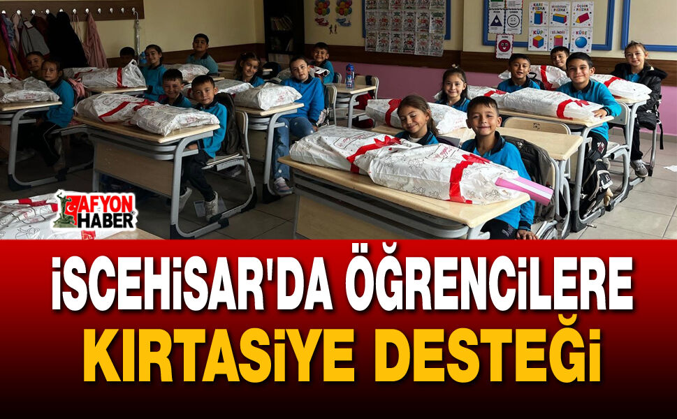 İscehisar'da öğrencilere kırtasiye desteği
