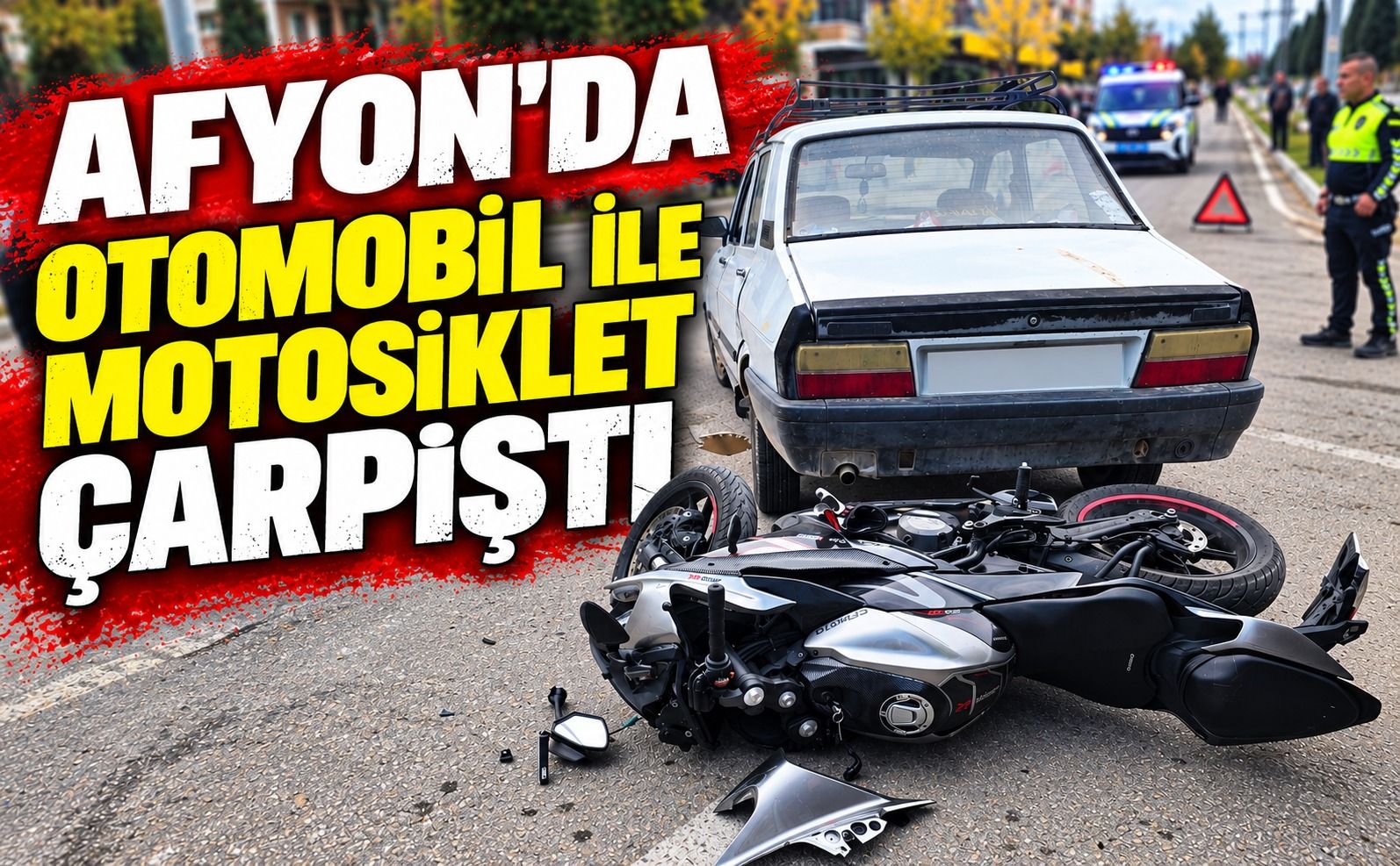 Afyon'da otomobil ile motosiklet çarpıştı