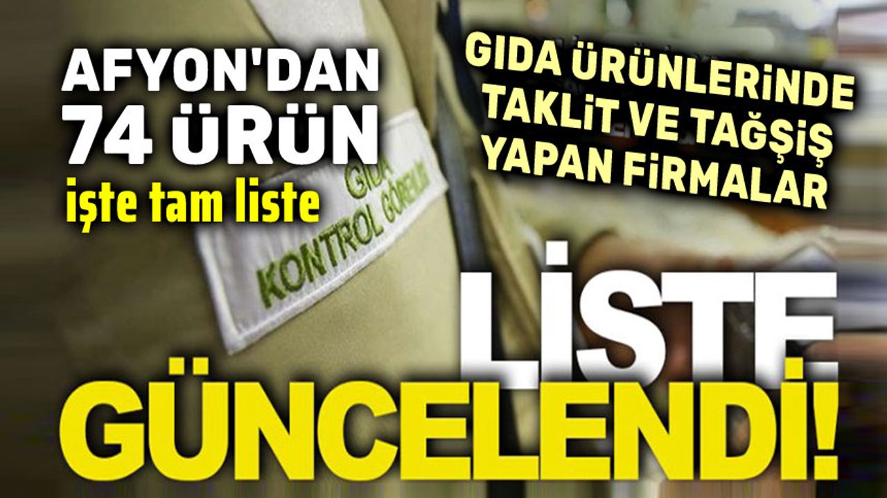 Liste yenilendi, Afyon'dan 74 ürün var!..