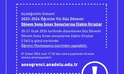 Anadolu Üniversitesi'nden Öğrencilere Duyuru: İtiraz Süresi Başladı