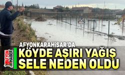 Aşırı yağış köyde su baskınına neden oldu