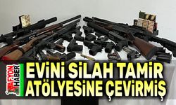 Evini silah tamir atölyesine çevirmiş!..