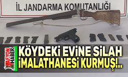 Köydeki evine silah imalathanesi kurmuş!..