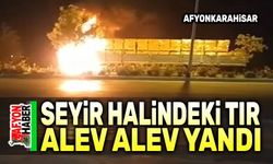 Seyir halindeki tır alev alev yandı!..