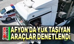 Afyon'da yük taşıyan araçlar denetlendi