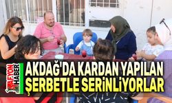 Akdağ'da kardan yapılan şerbetle serinliyorlar