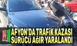 Motosiklet otomobilin üzerine çıktı, sürücü ağır yaralandı