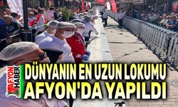 Dünyanın en uzun lokumu Afyon'da yapıldı!..