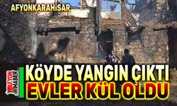 Köyde çıkan yangında 4 ev kullanılamaz hale geldi