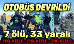 Tur otobüsü devrildi, 7 ölü, 33 yaralı