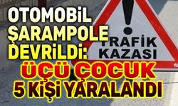 Afyon'da otomobil şarampole devrildi, 5 kişi yaralandı