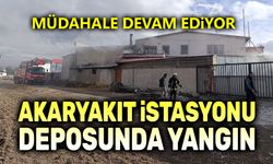 Akaryakıt istasyonu deposunda yangın