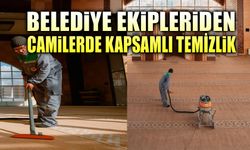 Belediye ekipleri camileri temiziliyor