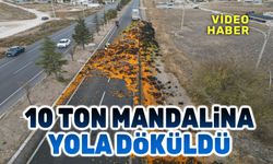 10 ton tır yola saçıldı