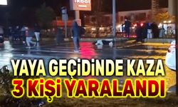 Otomobil karşıdan karşıya geçen kişilere çarptı, 3 kişi yaralandı