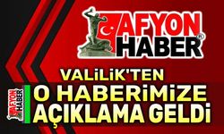 Afyonkarahisar Valiliği, Afyonhaber'in haberine cevap verdi