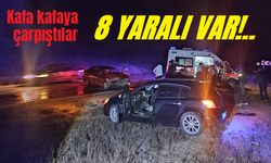 Afyon'da iki otomobil çarpıştı, 8 yaralı