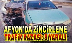 Afyon'da zincirleme trafik kazası, 8 kişi yaralandı