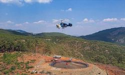 Bayat’ta helikopter destekli yangın havuzu kuruldu