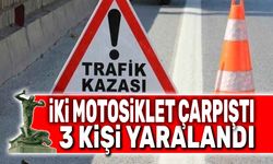 Afyon'da iki motosiklet çarpıştı, 3 kişi yaralandı