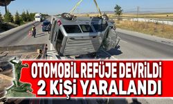 Afyon'da otomobil refüje devrildi, 2 kişi yaralandı