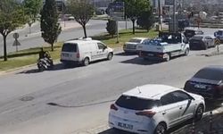 Motosiklet kazası güvenlik kameralarında