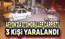 Afyon'da otomobiller çarpıştı, 3 kişi yaralandı