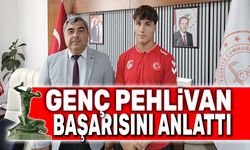 Genç pehlivan başarısını İl Milli Eğitim Müdürüne anlattı