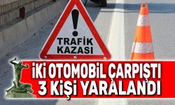 Afyon'da iki otomobil çarpıştı, 3 kişi yaralandı