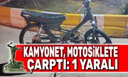 Kamyonet, motosiklete çarptı: Sürücü yaralandı