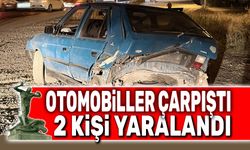 Otomobiller çarpıştı, 2 kişi yaralandı