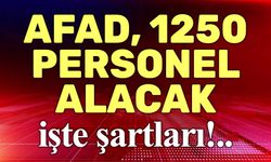 AFAD, 1250 personel alacak, işte şartları!..