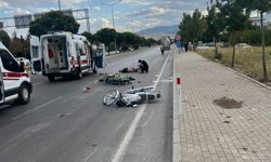Afyon'da motosiklet kazası, sürücü yaralandı