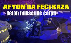 Beton mikserine çarpan sürücü hayatını kaybetti