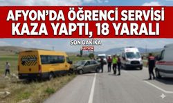 Afyon'da öğrenci servisi kaza yaptı, 18 yaralı