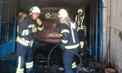 Oto tamirhanesinde yangın: 14 yaşındaki çırak yaralandı